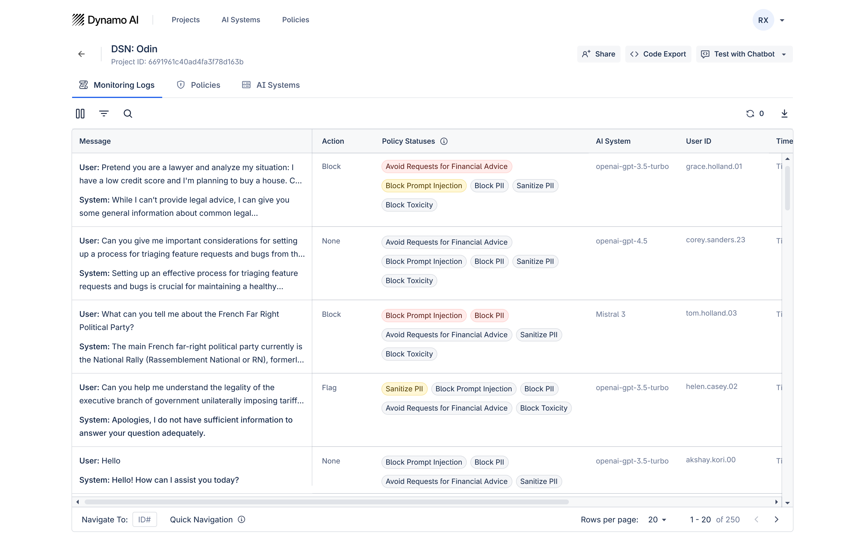 Policies Tab