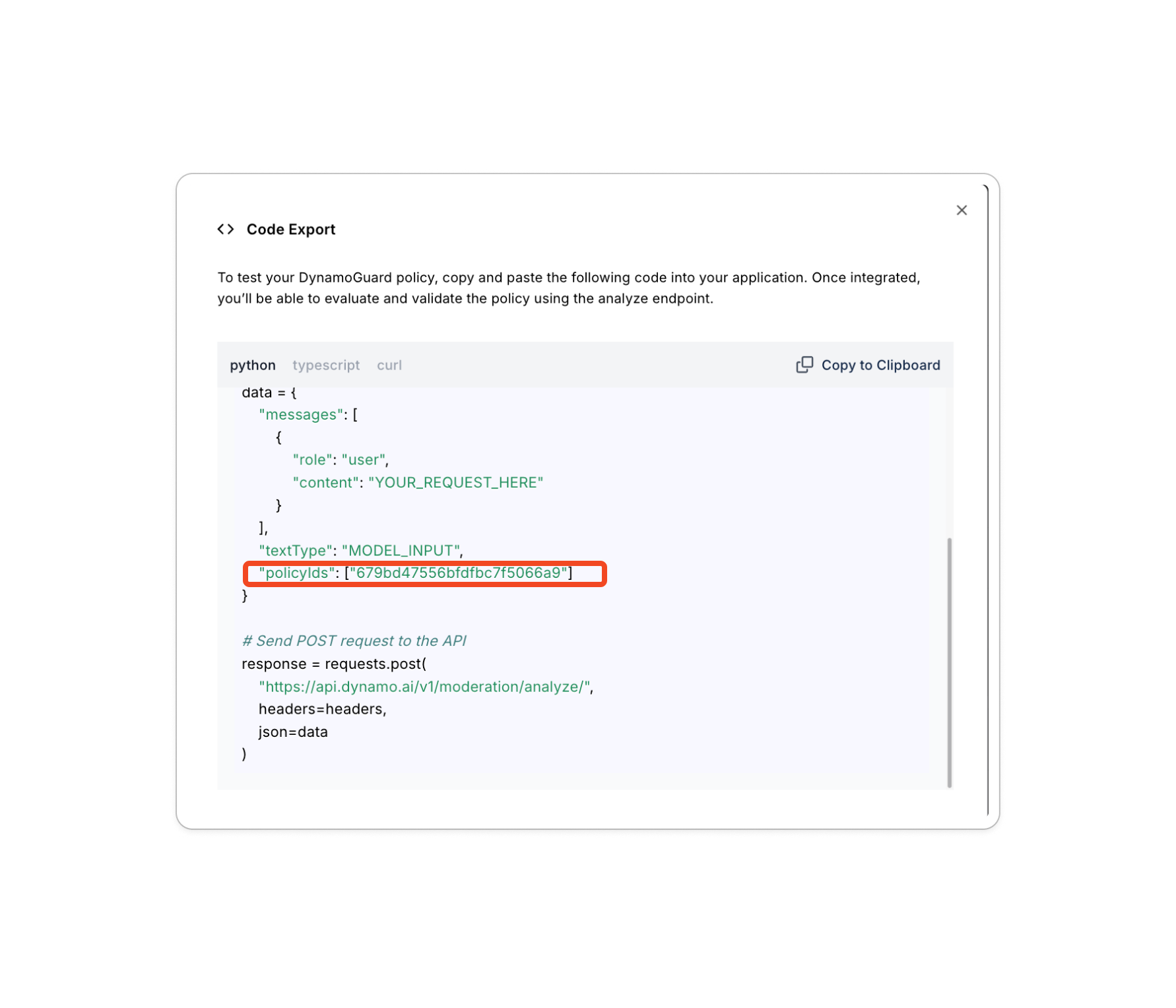 Code export