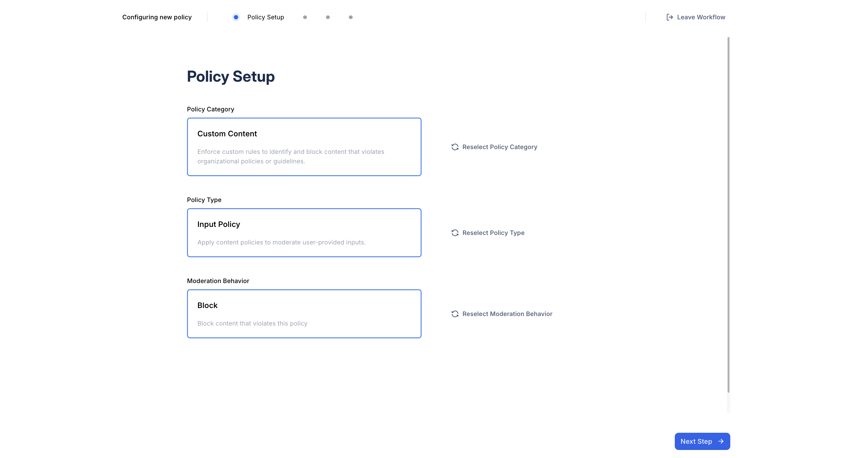 Content Policy Setup