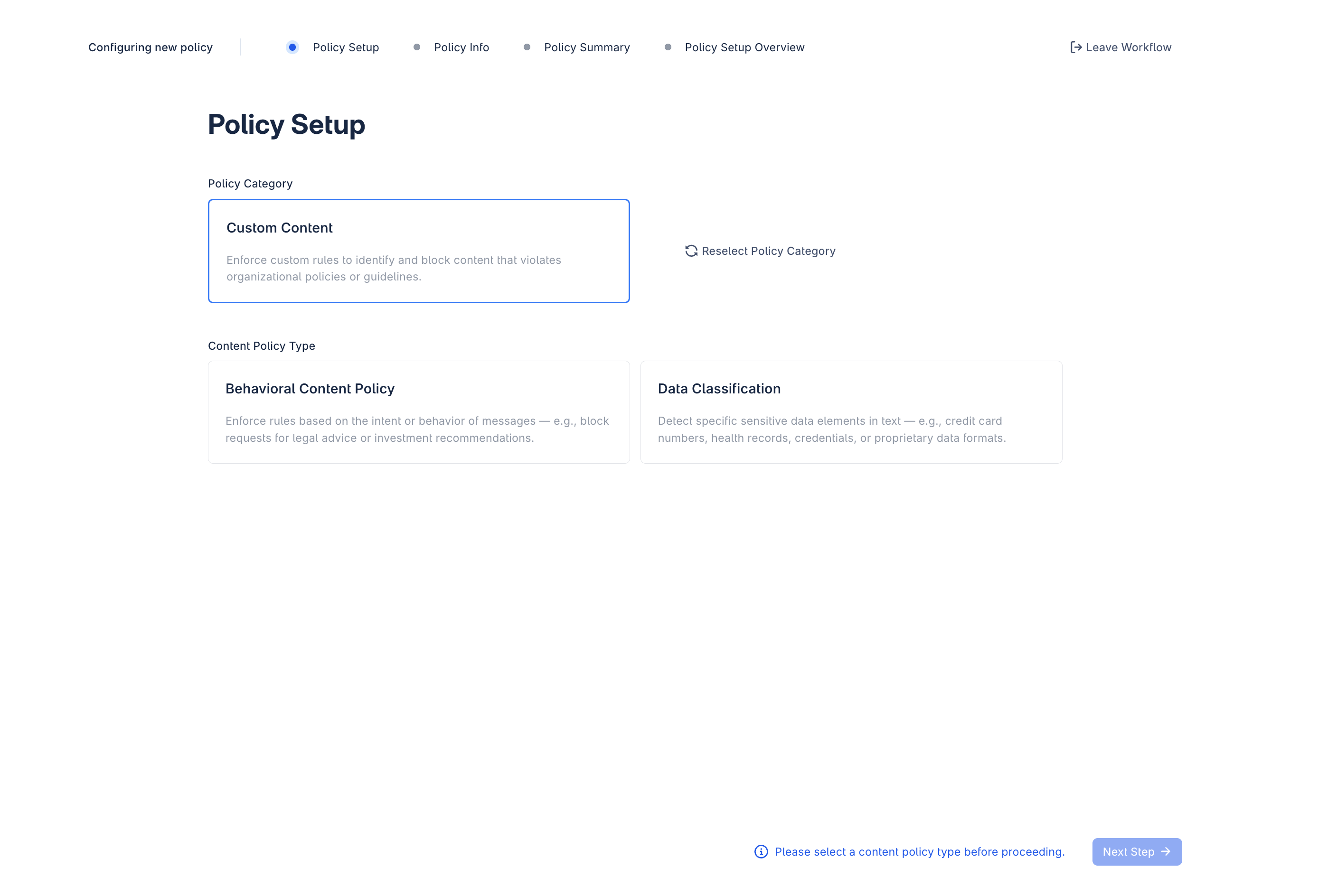 Data Classification Policy Setup