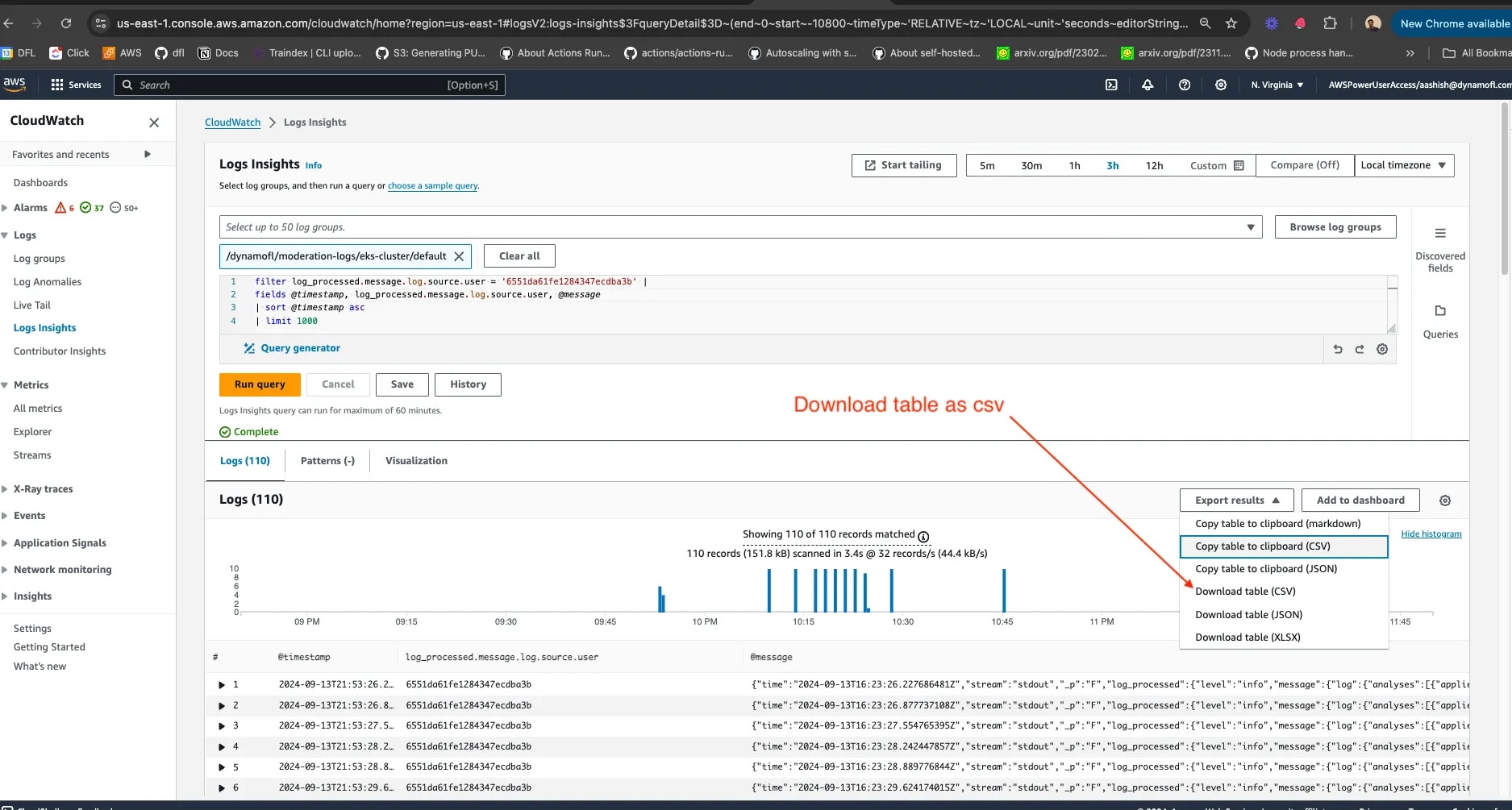 Download as CSV
