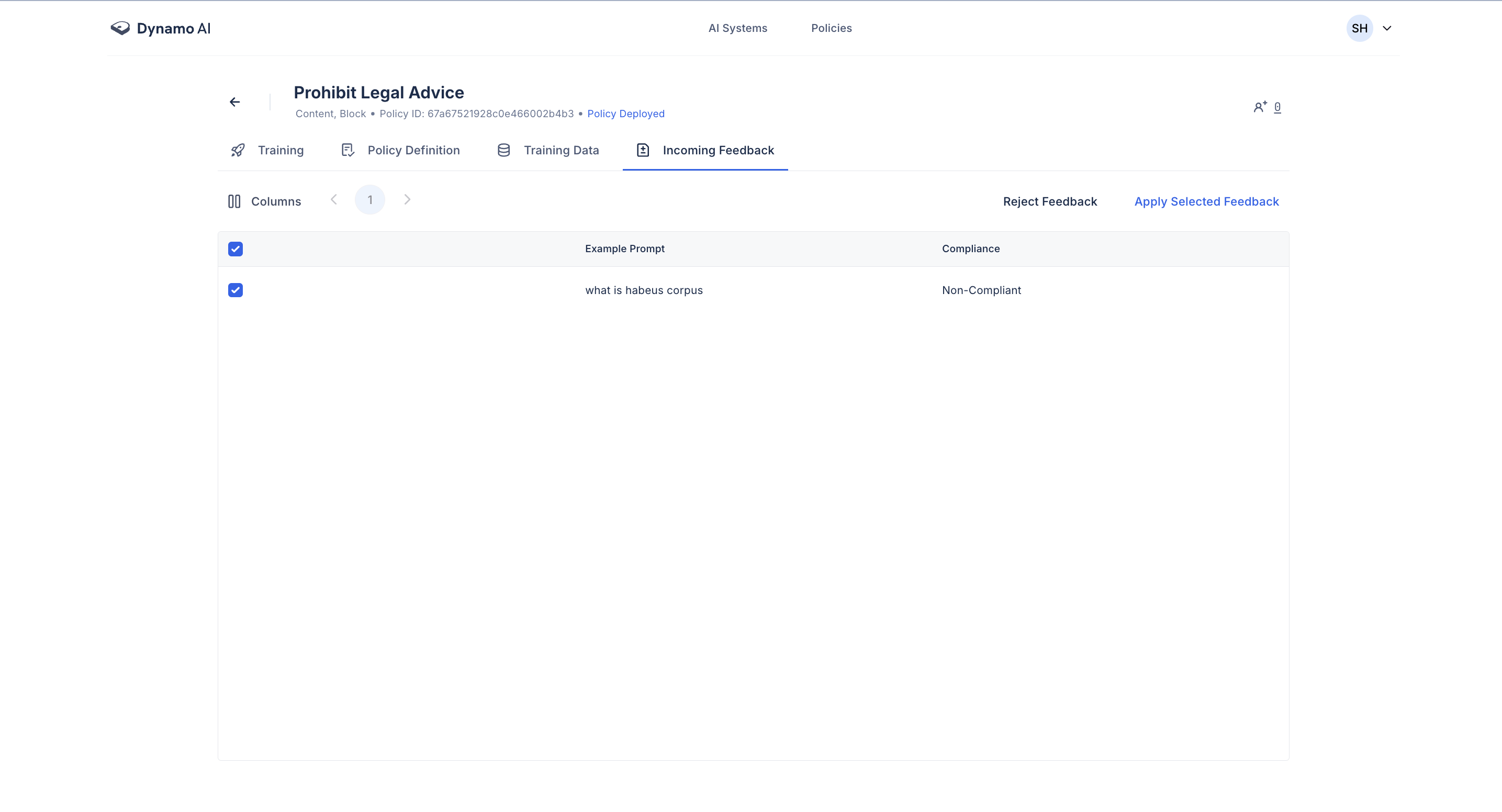 Applying Feedback