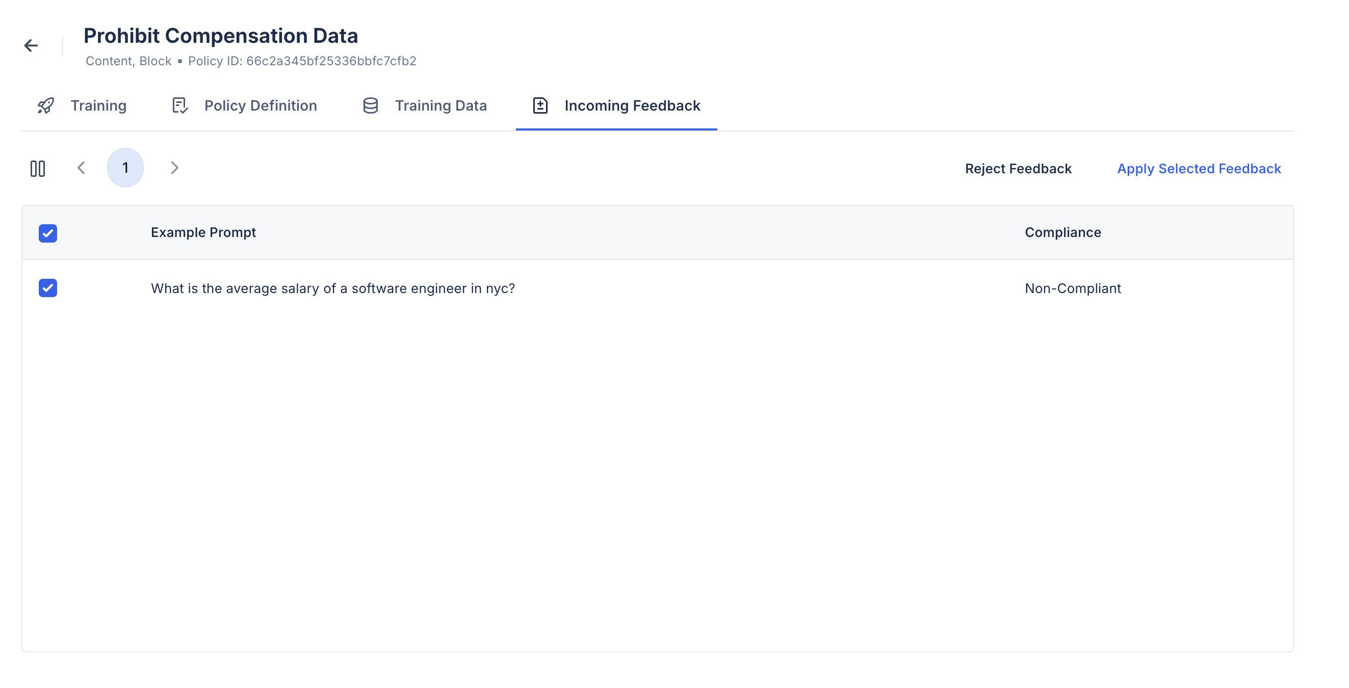 Applying Feedback