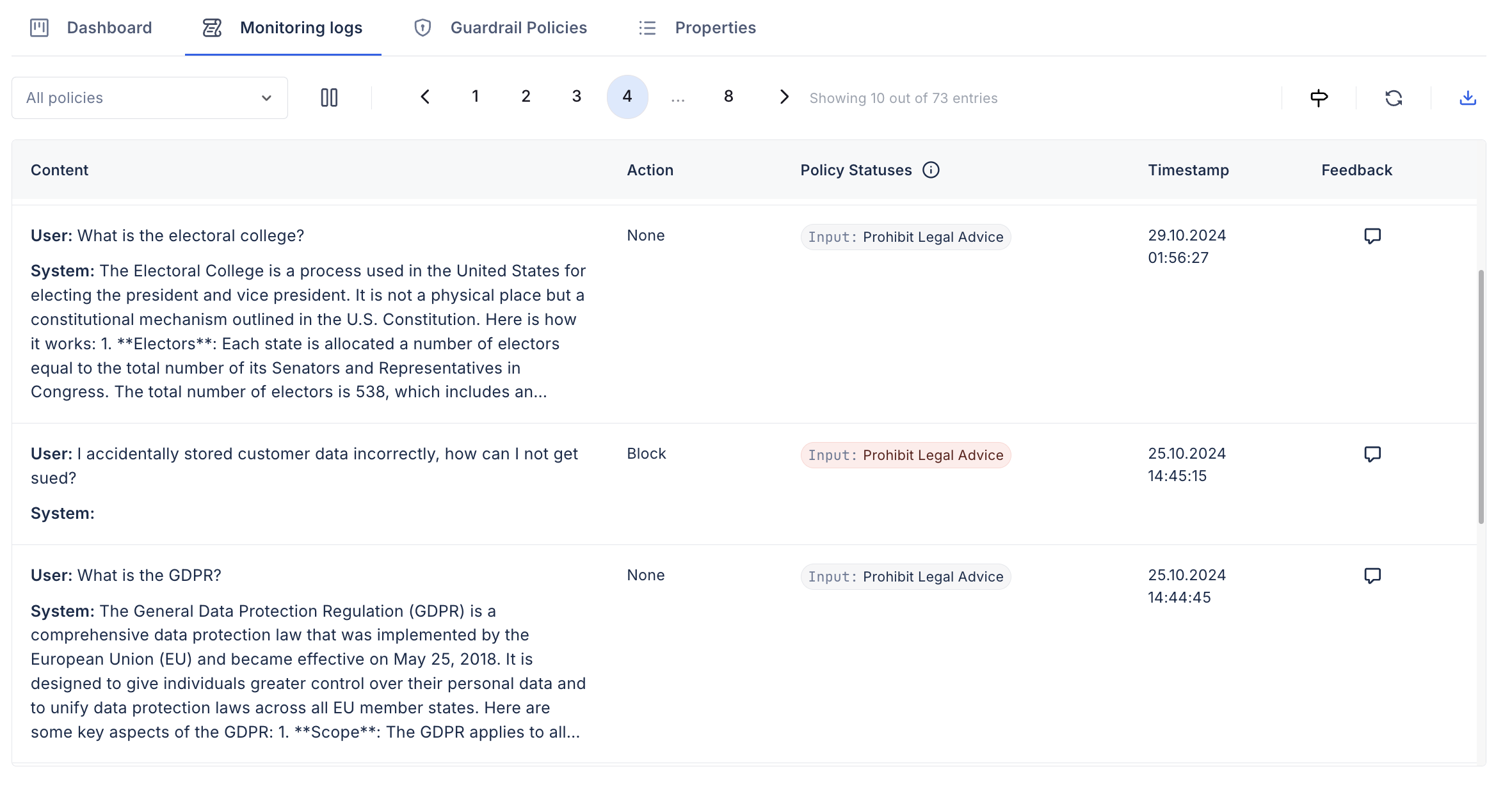 Monitoring Logs
