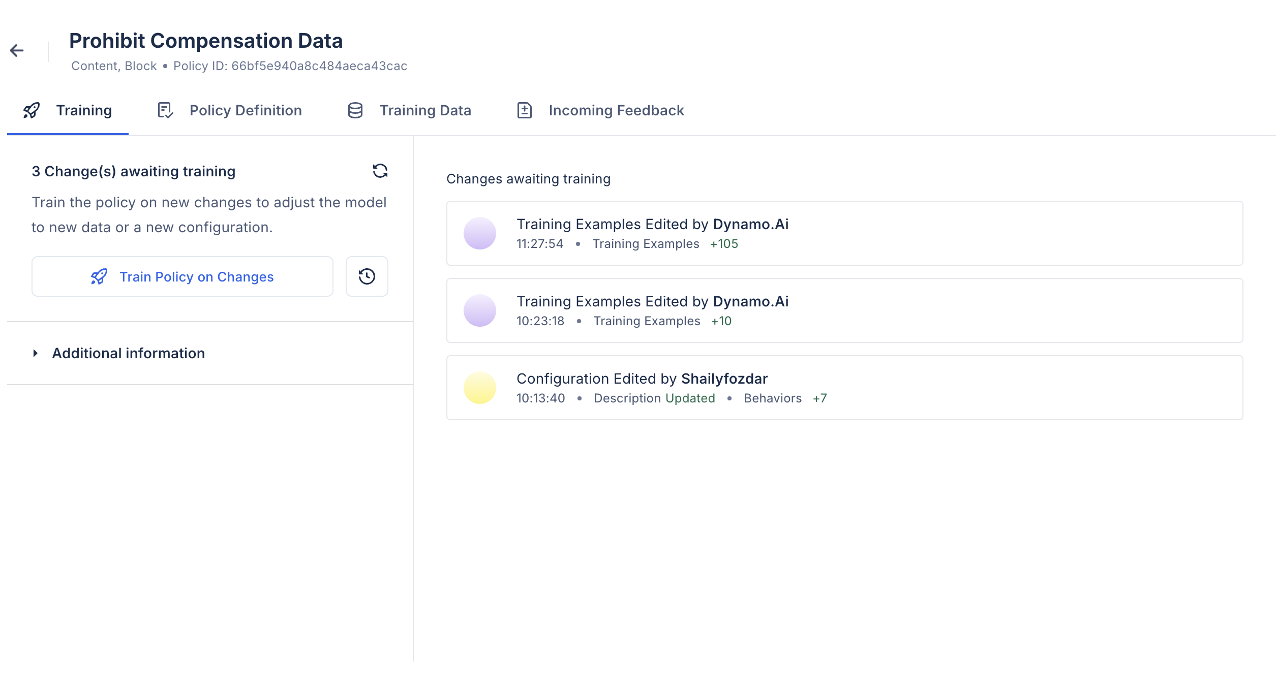 Content Policy Setup