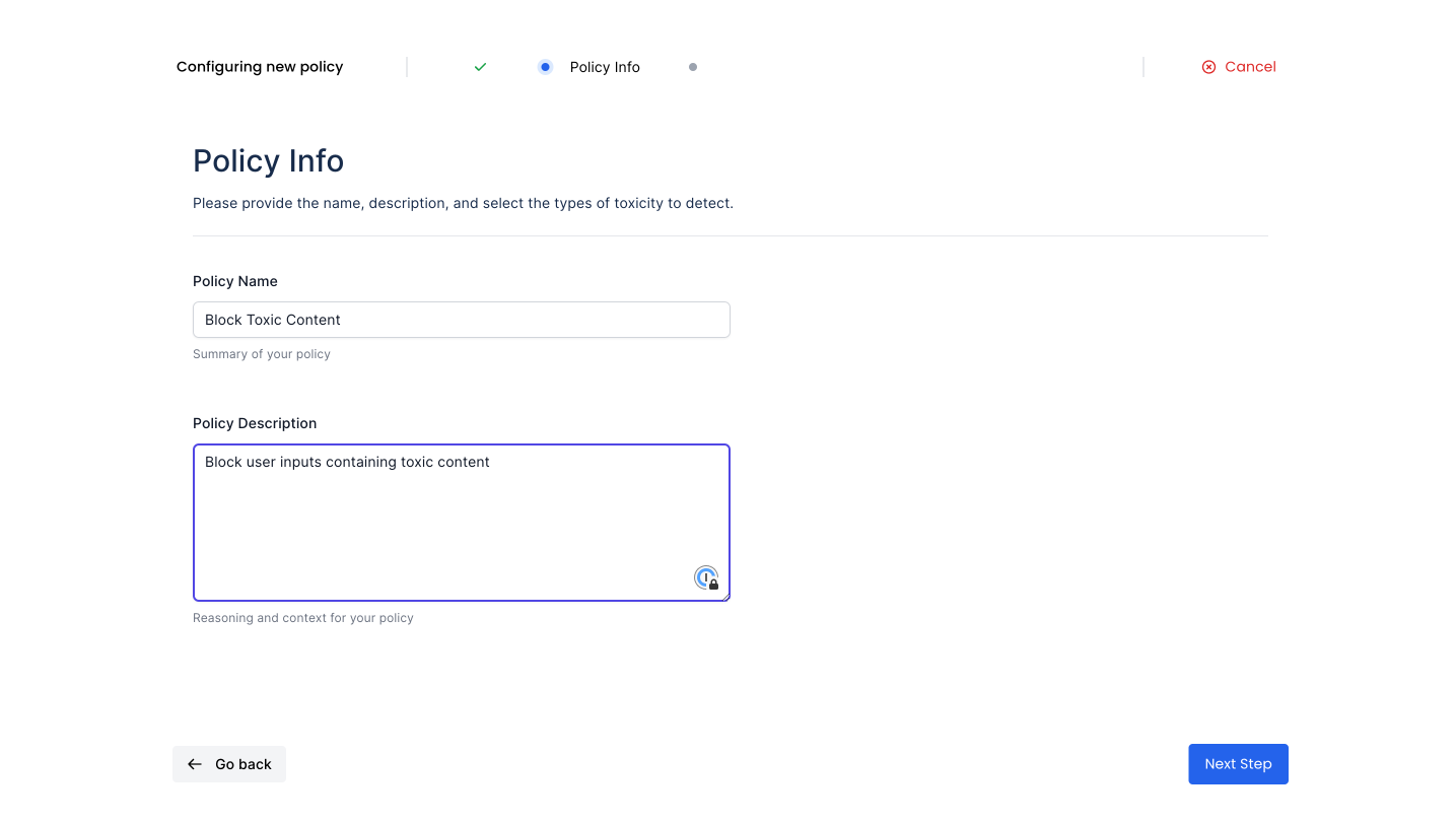 Toxicity Policy Setup